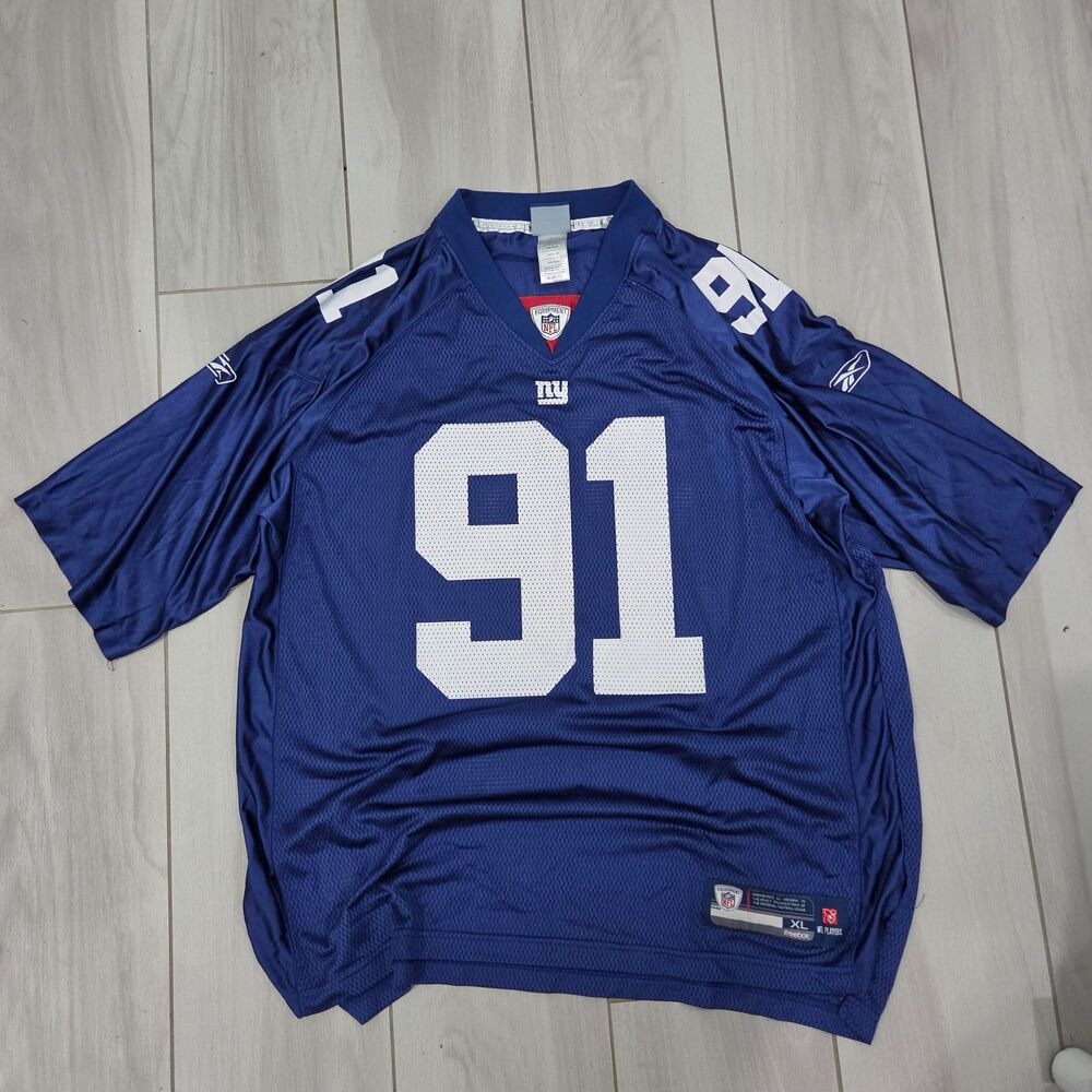 Justin Tuck #91 New York Giants Reebok On Field NFL Jersey Men’s XL Blue